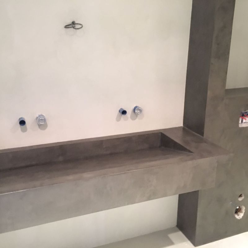 Lavabo realizado en microcemento por CementDecor